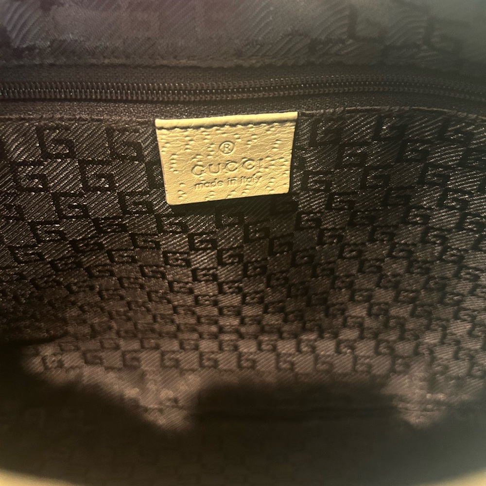 Gucci Jackie Beige Canvas Shoulder Bag with Bamboo Handle with COA - Picture 15 of 15